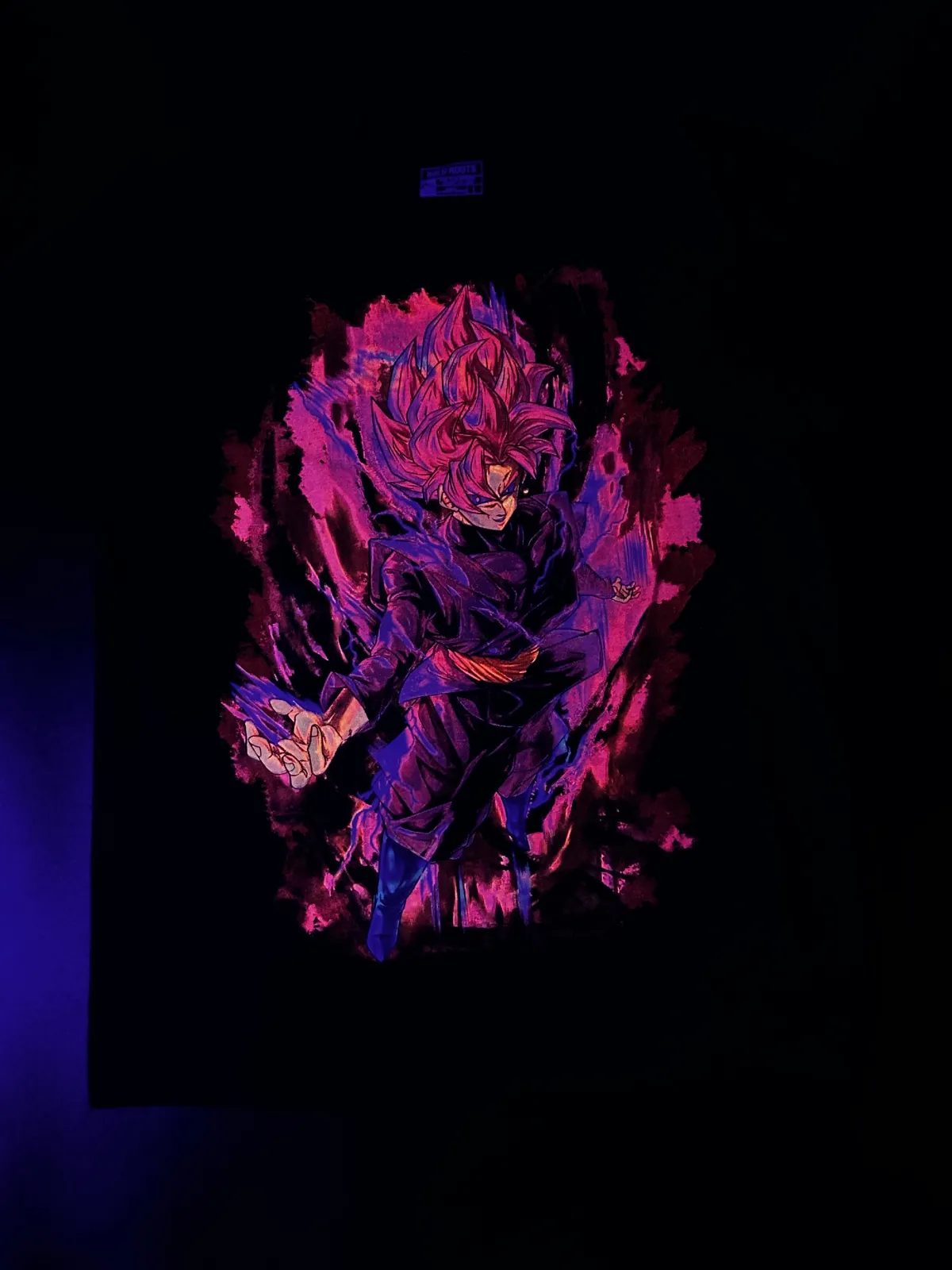 Black Goku SS God Pink-LIMITED EDITION NEON UV-ACTIVE TEE